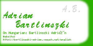 adrian bartlinszki business card